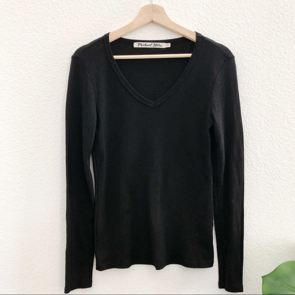 Michael Stars Long sleeves V-Neck Basic Tee
